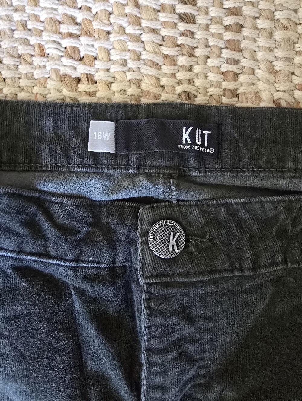 Kut from the Kloth Dark Green Corduroy Skinny Pants